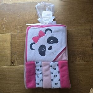 Luvable Friends Pink Panda Bib Set